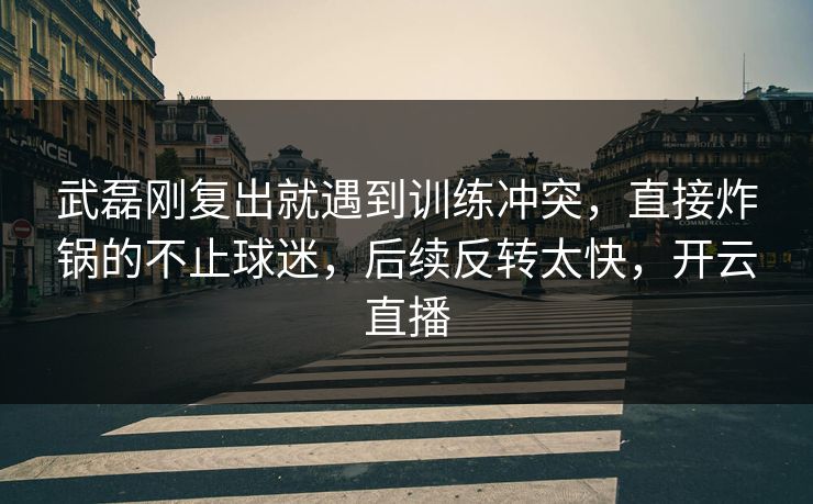 武磊刚复出就遇到训练冲突,直接炸锅的不止球迷,后续反转太快,开云直播 武磊刚复出就遇到训练冲突,直接炸锅的不止球迷,后续反转太快,开云直播