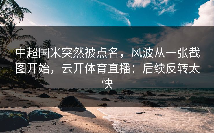 中超国米突然被点名,风波从一张截图开始,云开体育直播:后续反转太快 中超国米突然被点名,风波从一张截图开始,云开体育直播:后续反转太快