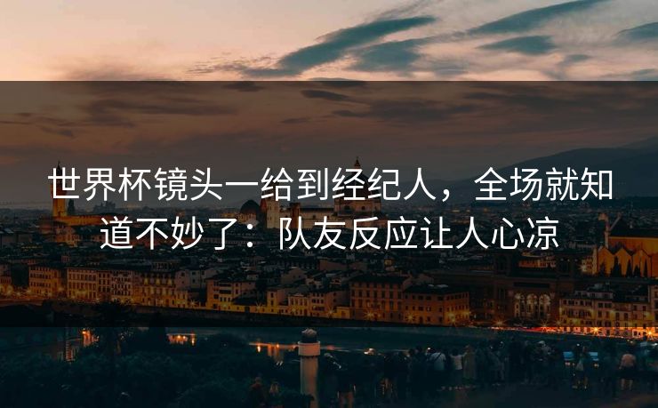 世界杯镜头一给到经纪人，全场就知道不妙了：队友反应让人心凉